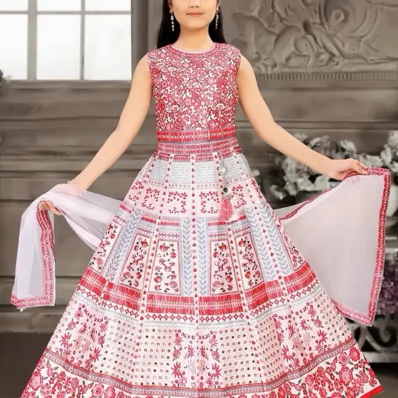 Red & White Lehenga